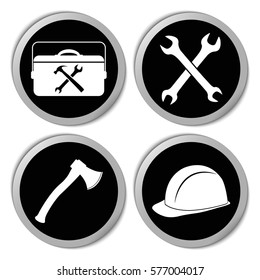 Settings and repair icons - vector stickers  set