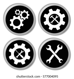 Settings and repair icons - vector stickers  set