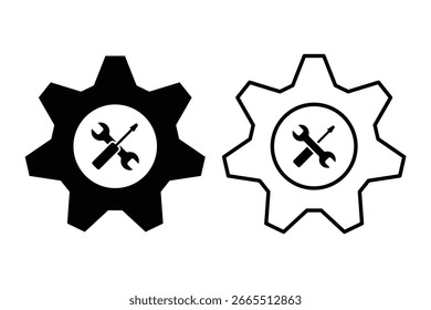 Settings, Repair, and Maintenance Symbols. Settings, Repair, and Maintenance Symbols. Vector illustration.