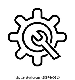 settings repair tool simple icon symbol