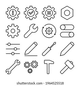 Settings set icon vector. Flat desing.ai