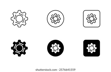 Settings, setting, gear, configuration, cogwheel, Cog, options, setup, Outline signs and more, perfect for websites, apps, and print projects; these scalable icons are fully customizable for print.