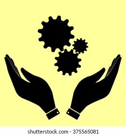 Settings sign. Flat style icon vector illustration.