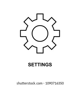settings sign icon. Element of simple web icon with name for mobile concept and web apps. Thin line settings sign icon can be used for web and mobile on white background