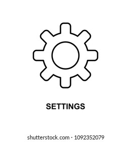 settings sign icon. Element of simple web icon with name for mobile concept and web apps. Thin line settings sign icon can be used for web and mobile on white background