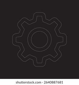 Settings Sign Icon Tools Icon in Black White Vector Art Illustration Outline Art