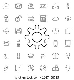 Icono de signo de configuración. Conjunto universal de web para el diseño y desarrollo de sitios web, desarrollo de aplicaciones