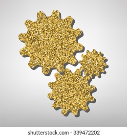 Settings sign illustration. Golden icon