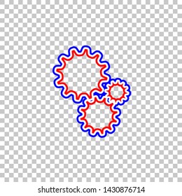Settings sign illustration. Red, white and contour icon at transparent background. Illustration. - Powered by Shutterstock - Get 15% off with code: PIKWIZARD15