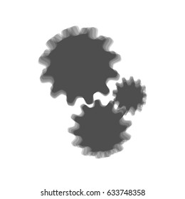 Settings sign illustration. Vector. Gray icon shaked at white background.
