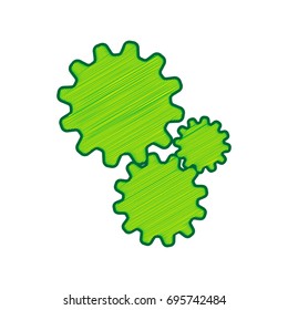 Settings sign illustration. Vector. Lemon scribble icon on white background. Isolated