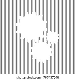 Settings sign illustration. Vector. White icon on grayish striped background. Optical illusion.