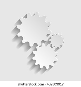 Settings sign. Paper style icon