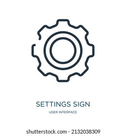settings sign thin line icon. computer, app linear icons from user interface concept isolated outline sign. Vector illustration symbol element for web design and apps.
