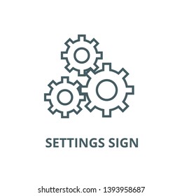 Settings sign vector line icon, linear concept, outline sign, symbol