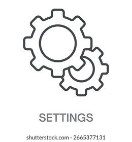Settings Simple Style Design Outline Symbol Illustration