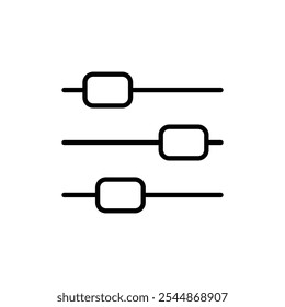 Settings slider icon Outline vector for web ui