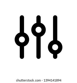 Settings sliders. Adjustment Icon. Balance Button Multimedia symbol