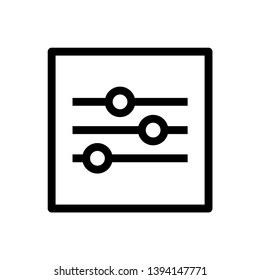 Settings sliders. Adjustment Icon. Balance Button Multimedia symbol