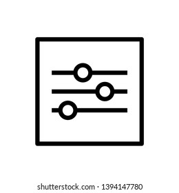 Settings sliders. Adjustment Icon. Balance Button Multimedia symbol