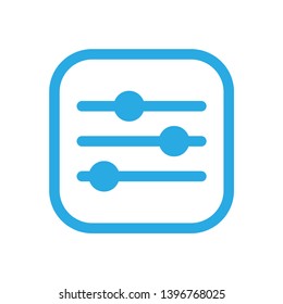 Settings sliders. Adjustment Icon. Balance Button Multimedia symbol