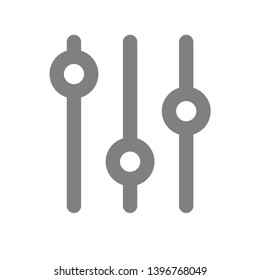 Settings sliders. Adjustment Icon. Balance Button Multimedia symbol