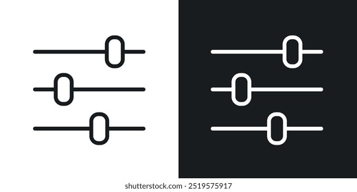 Einstellungen Schieberegler Schwarz-Weiß-Symbol.