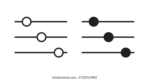 Settings sliders icon designs collection for mobile, ui, web.