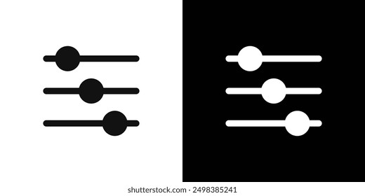 Settings sliders icon flat line symbol set.