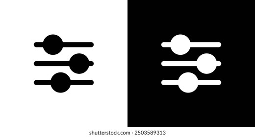 Einstellungen Schieberegler Symbol Flacher Vektorsatz Umriss