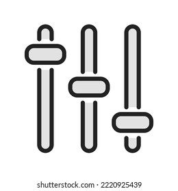 Settings sliders icon. High quality coloured vector illustration.