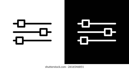 Settings sliders icon icons and symbol set. trendy illustration