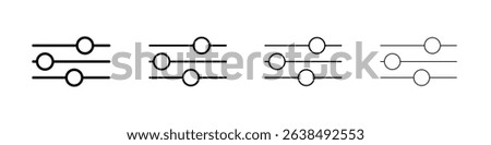 Settings sliders icon Outline sign symbol set