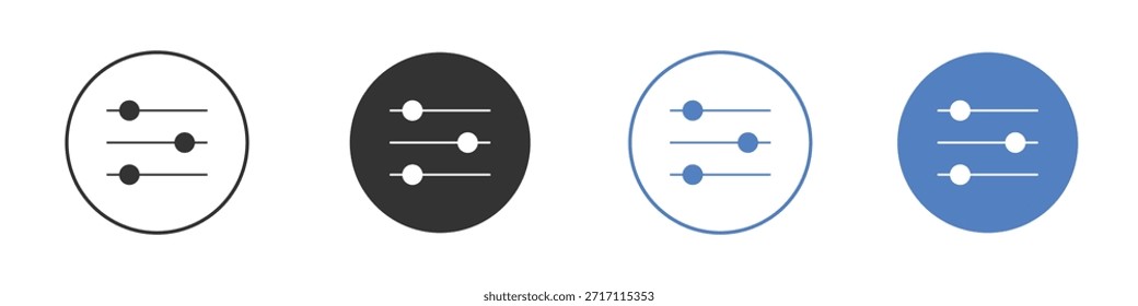 Configurações ícone de barras conjunto de pictogramas. Designs de ícone de vetor