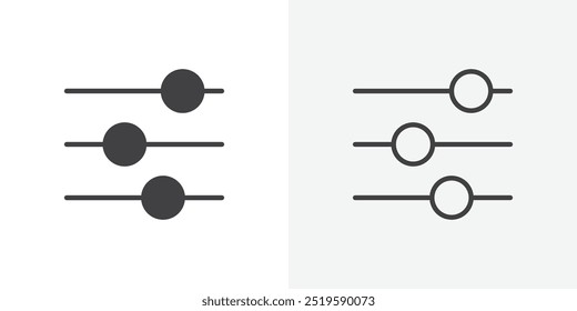 Symbol "Einstellungen". geschlossen gefüllt und Strich dünne Linie Stil eps 10