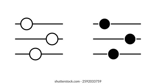 Settings sliders icon symbol collection on white background.