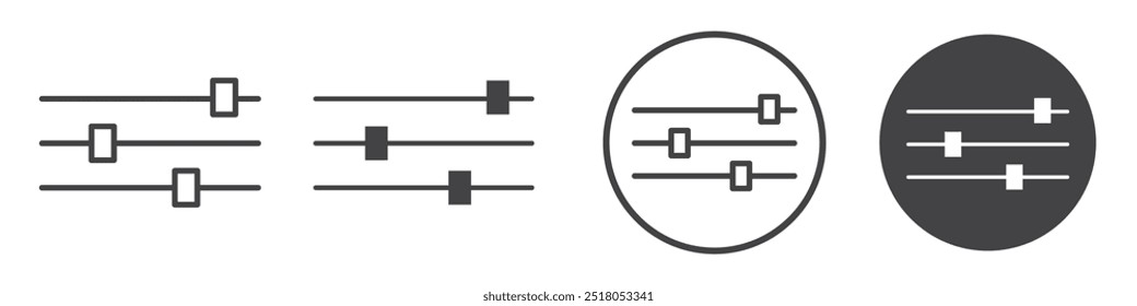 Einstellungen Schieberegler Symbol dünne Linie Illustration