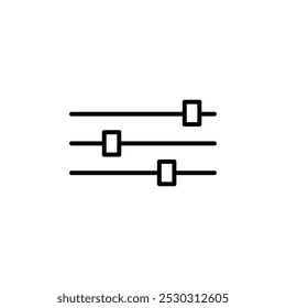 Einstellungen Schieberegler Symbol Dünne Linie Kunst isoliert