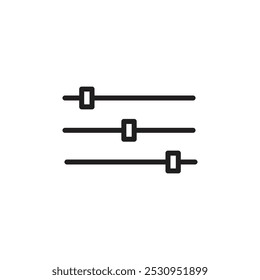 Einstellungen Schieberegler Symbol Dünne Linie, flache Illustration