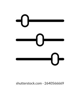 Settings sliders icon. White background.