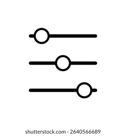 Settings sliders icon. White background.