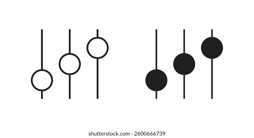 Settings sliders icons graphics set vectors