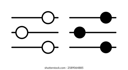 Settings sliders icons thin line illustrations designs