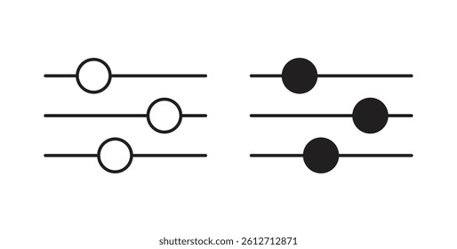 Settings sliders icons. thin line vector icons
