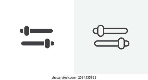 Settings sliders icons vectors illustrations in black fill and liner versions