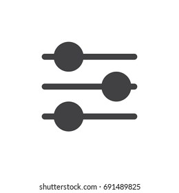 Settings sliders simple icon vector, filled flat sign, solid glyph isolated on white. Preferences symbol, logo illustration. Pixel perfect vector graphics