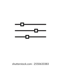 Settings sliders thin line vector icon.