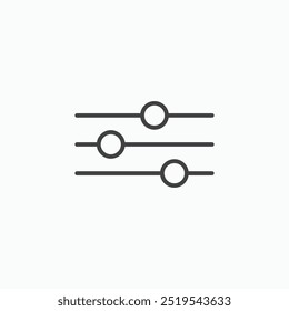 Einstellungen Schieberegler dünne Liner Symbol einzeln