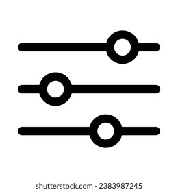 settings sliders vector icon on white background