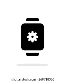 Settings in smart watch simple icon on white background. Vector illustration.